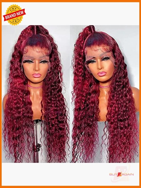 Deep Wave Lace Front Wig 180 Density 13x6 Pre-Plucked Tangle Free Human Hair Wig